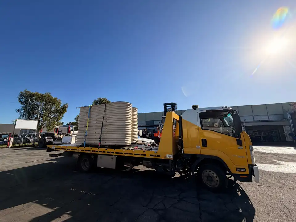 Trade equipment load transported on a TowFast Brisbane tilt tray